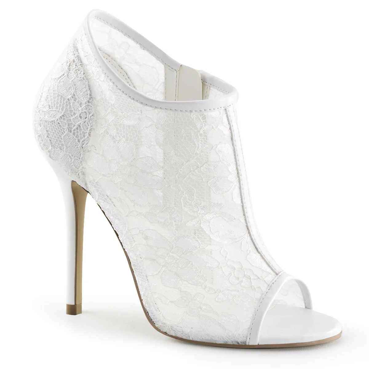 Ivory Lace 5 Inch Bedroom Shoes - Fabulicious AMUSE-56 - Image 6