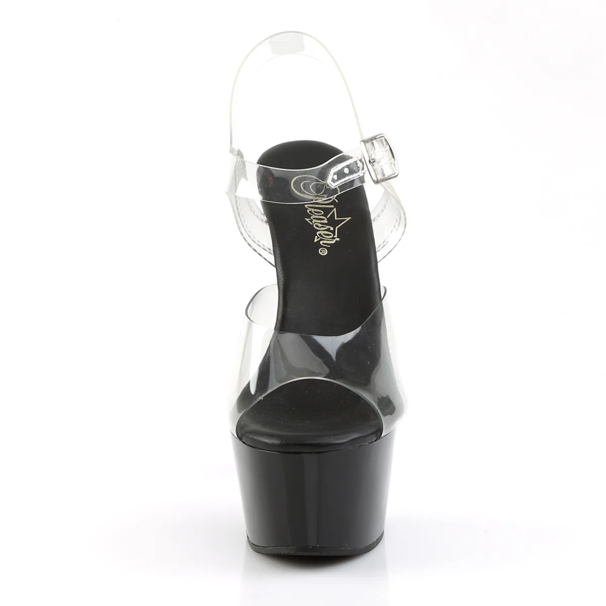 Clear Black 6 Inch Flirty Platform Shoes - Pleaser ASPIRE-608 - Image 2