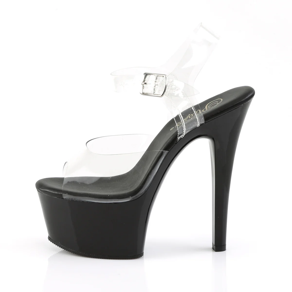 Clear Black 6 Inch Flirty Platform Shoes - Pleaser ASPIRE-608 - Image 3