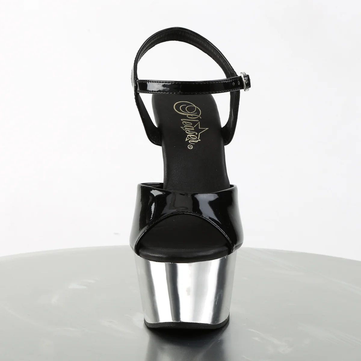 Black Silver 6 Inch Tempting High Heels -  Pleaser ASPIRE-609 - Image 2