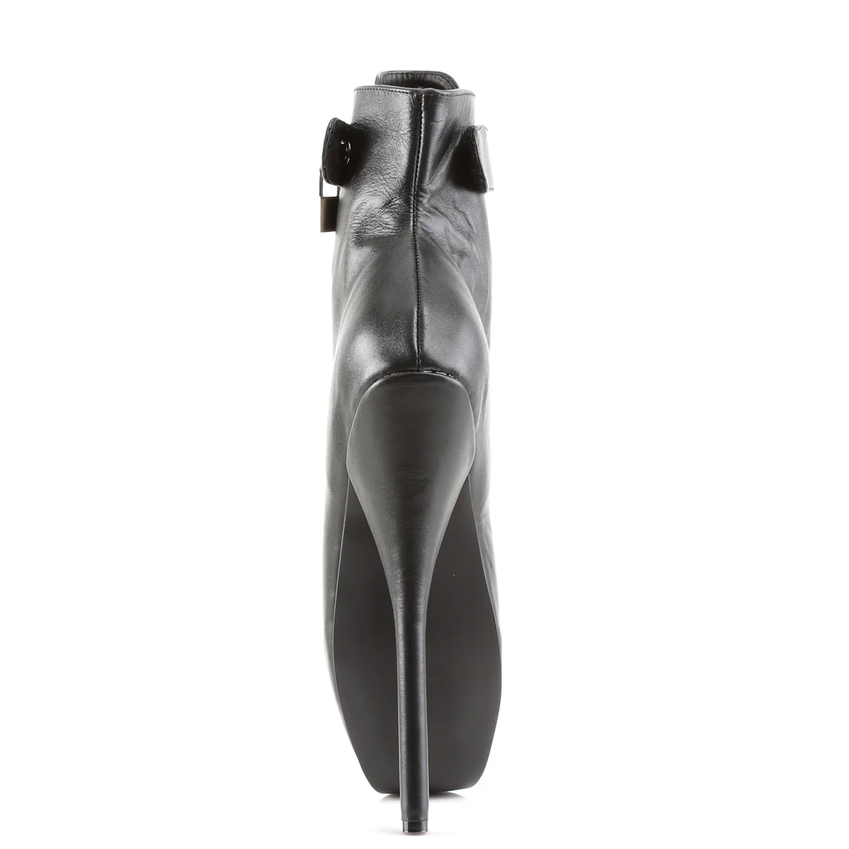 Black Leather 7 Inch Fetish Heels - Devious BALLET-1025 - Image 4