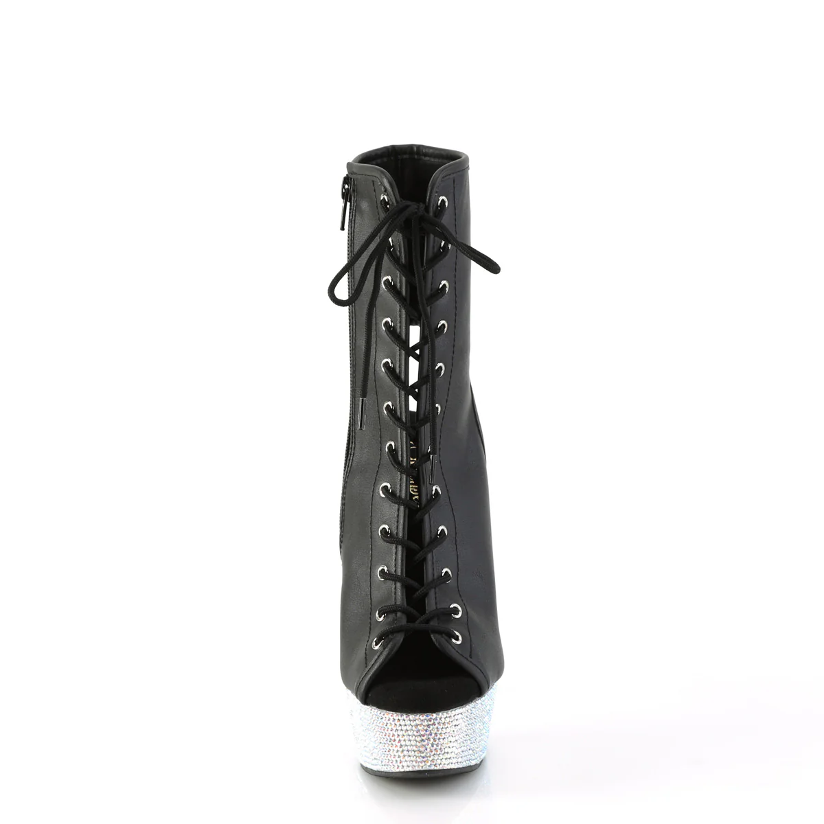 Black 6 Inch Rhinestone Ankle Boots - Pleaser BEJEWELED-1016-6 - Image 2