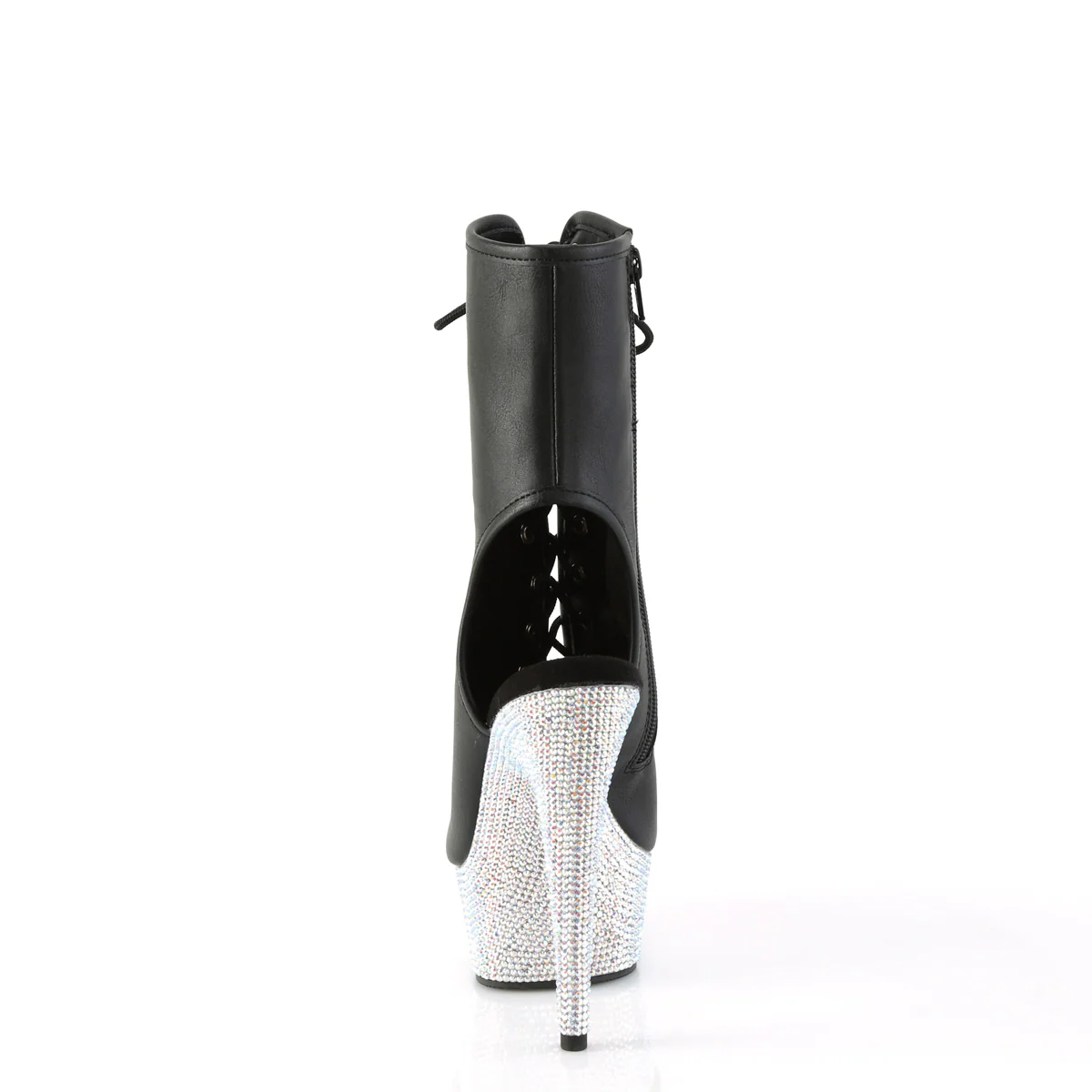 Black 6 Inch Rhinestone Ankle Boots - Pleaser BEJEWELED-1016-6 - Image 4