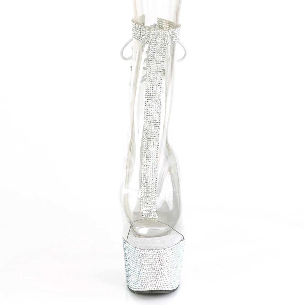 Transparent Bling 7 Inch Blingy Platform Boots - Pleaser BEJEWELED-1018C-2RS - Image 2