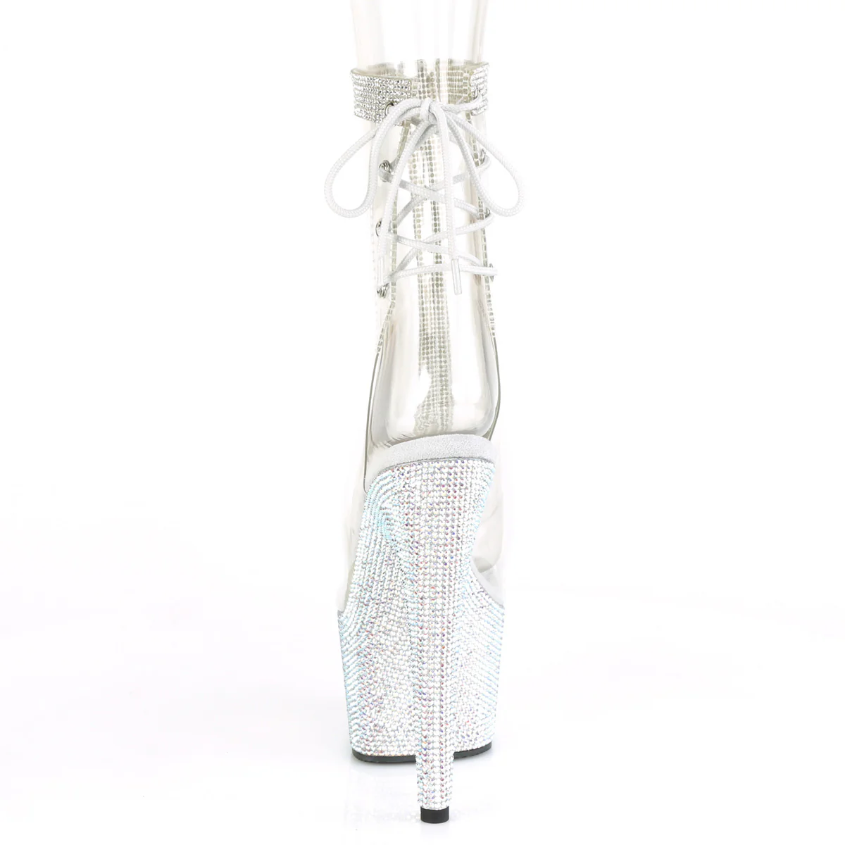 Transparent Bling 7 Inch Blingy Platform Boots - Pleaser BEJEWELED-1018C-2RS - Image 4
