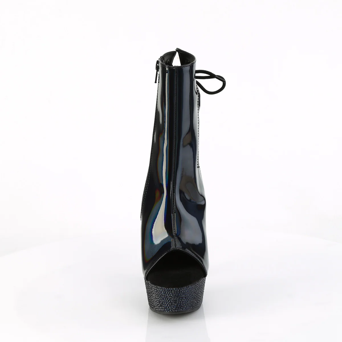 Black 6 Inch Exotic Bling Ankle Boots - Pleaser BEJEWELED-1018DM-6 - Image 2