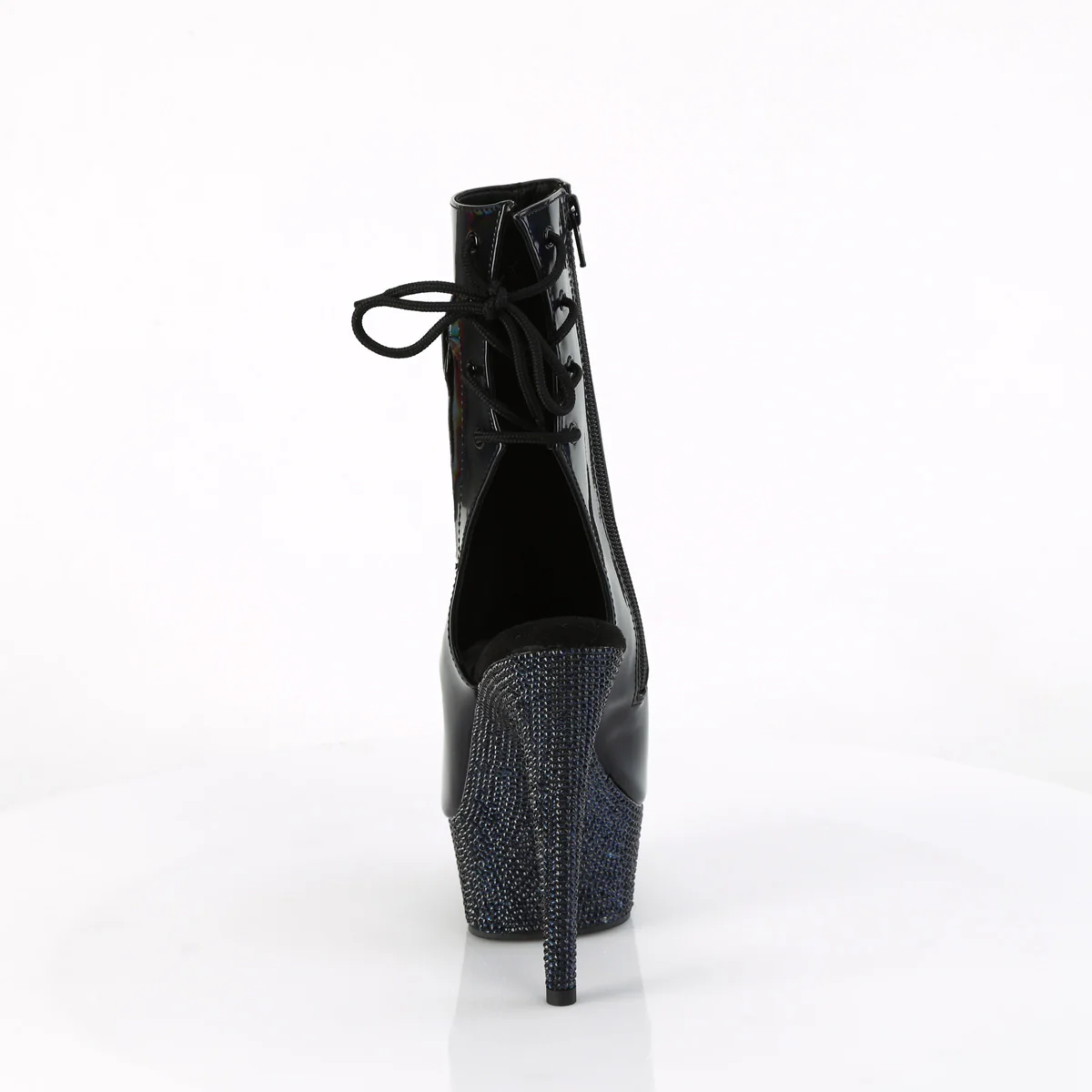 Black 6 Inch Exotic Bling Ankle Boots - Pleaser BEJEWELED-1018DM-6 - Image 4