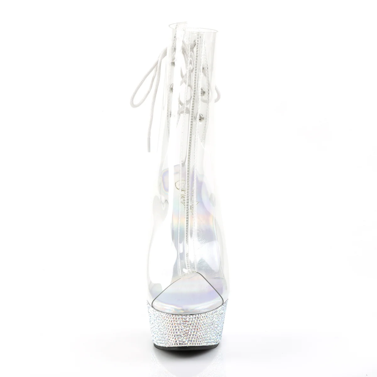 Transparent Bling 6 Inch Bling Up Ankle Boots -  Pleaser BEJEWELED-1018DM-6 - Image 2