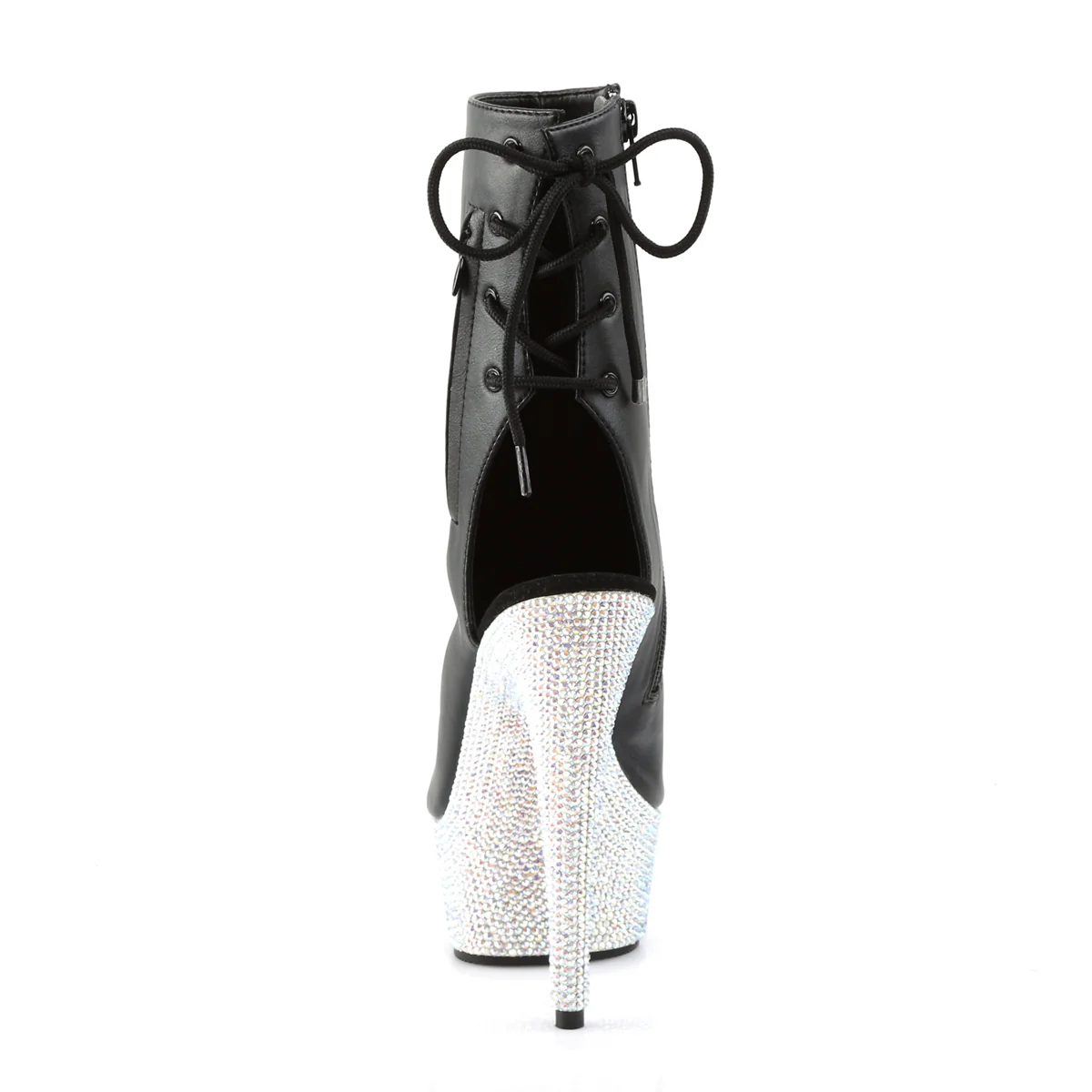 Black 6 Inch Rhinestones Platform Boots - Pleaser BEJEWELED-1018DM-6 - Image 4
