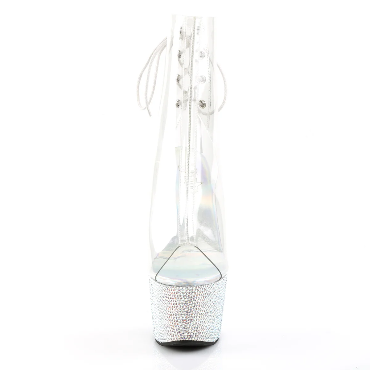 Transparent Bling 7 Inch Glamour Platform Boots - Pleaser BEJEWELED-1018DM-7 - Image 2