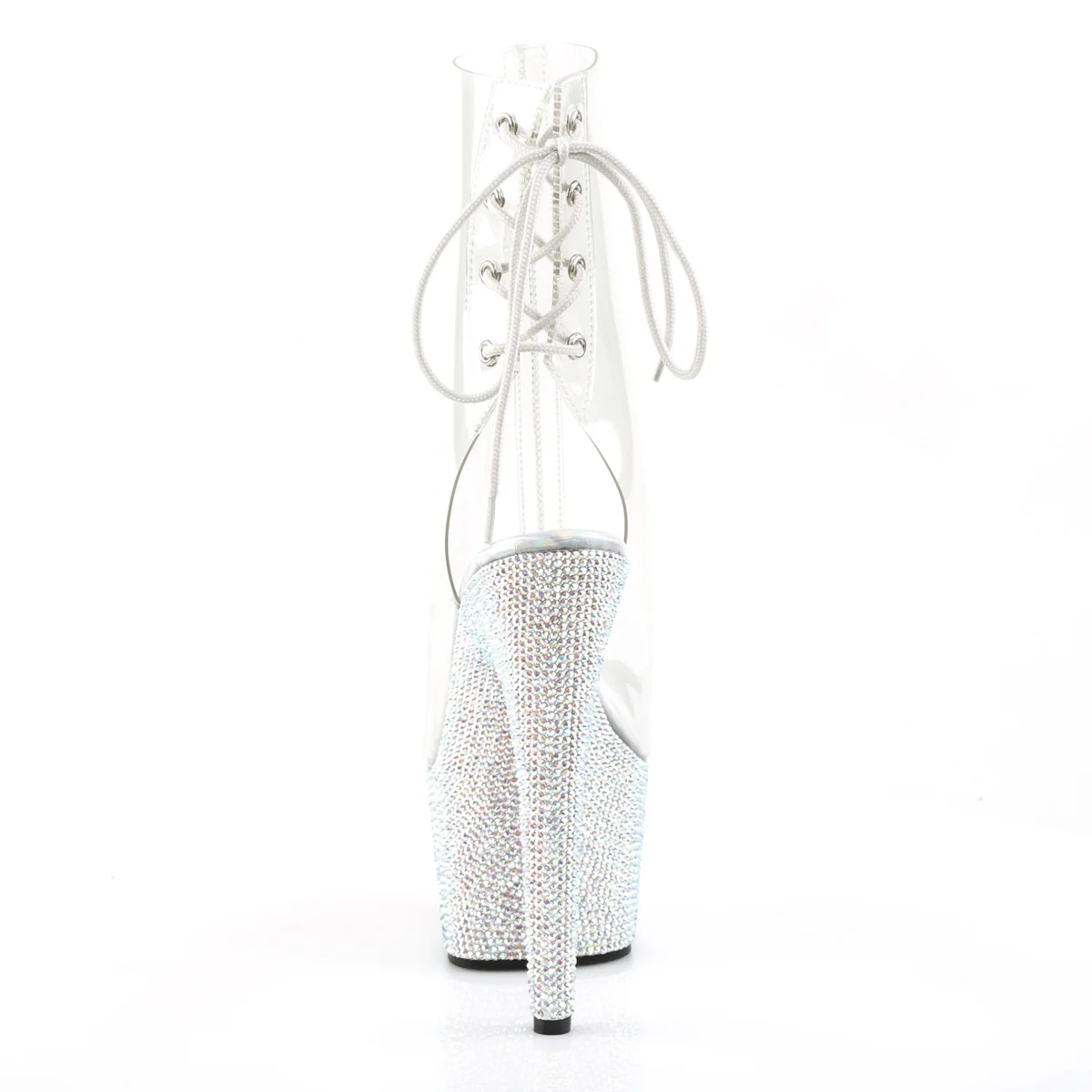 Transparent Bling 7 Inch Glamour Platform Boots - Pleaser BEJEWELED-1018DM-7 - Image 4
