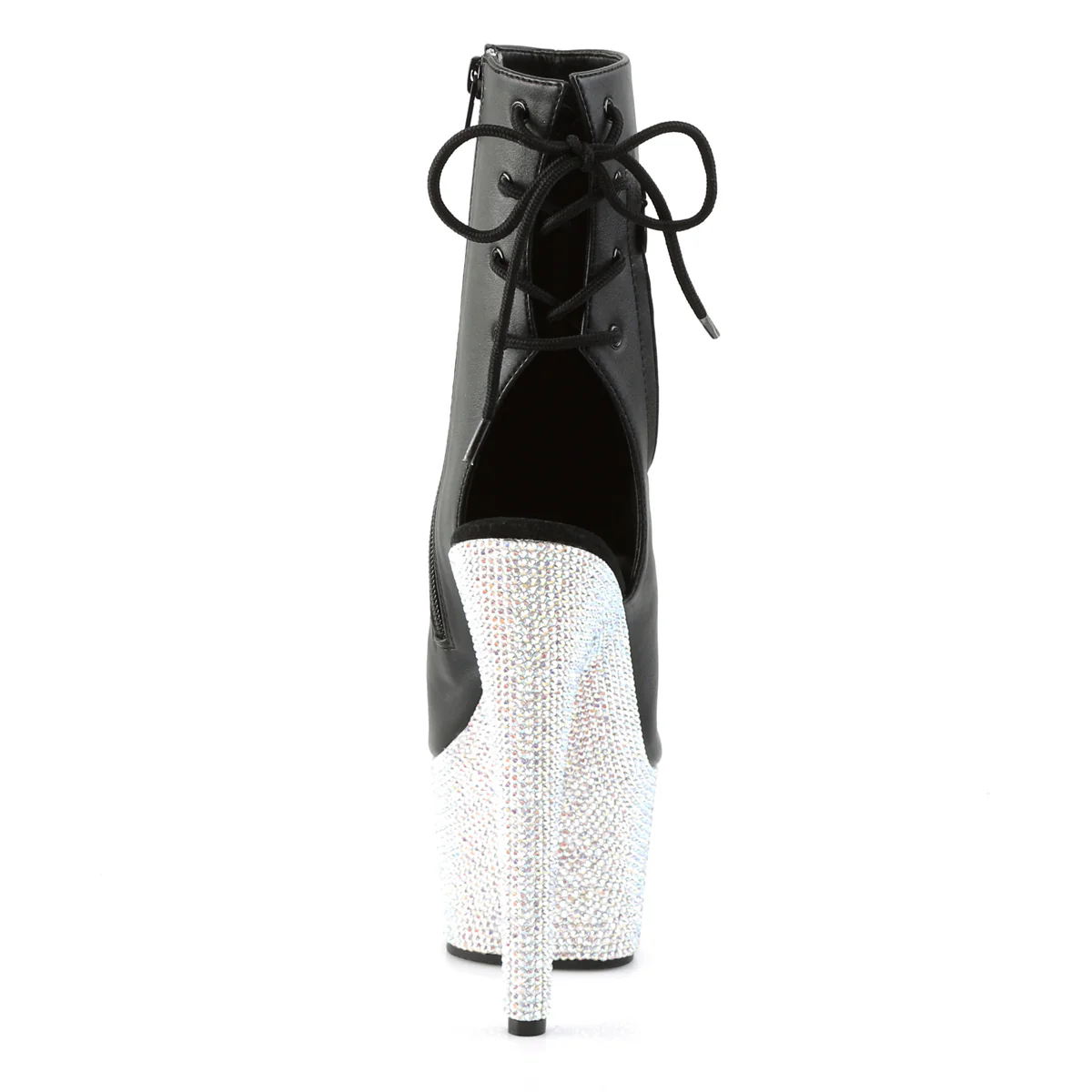Black 7 Inch Rhinestones Ankle Boots - Pleaser BEJEWELED-1018DM-7 - Image 4