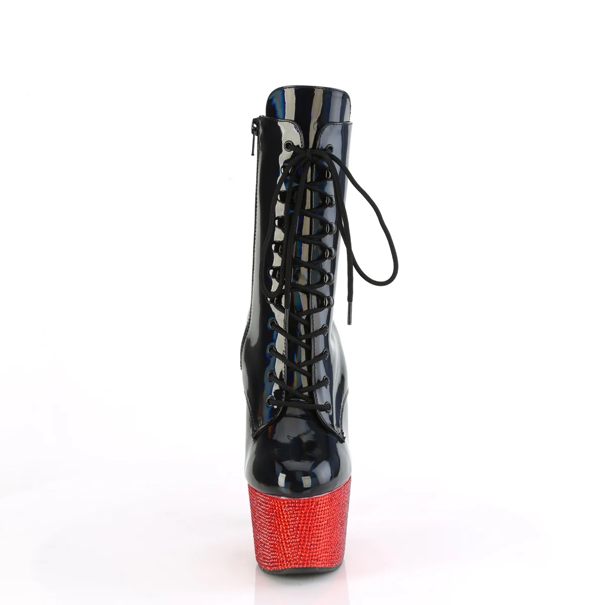 Black 7 Inch Pole Dance Ankle Boots - Pleaser BEJEWELED-1020-7 - Image 2