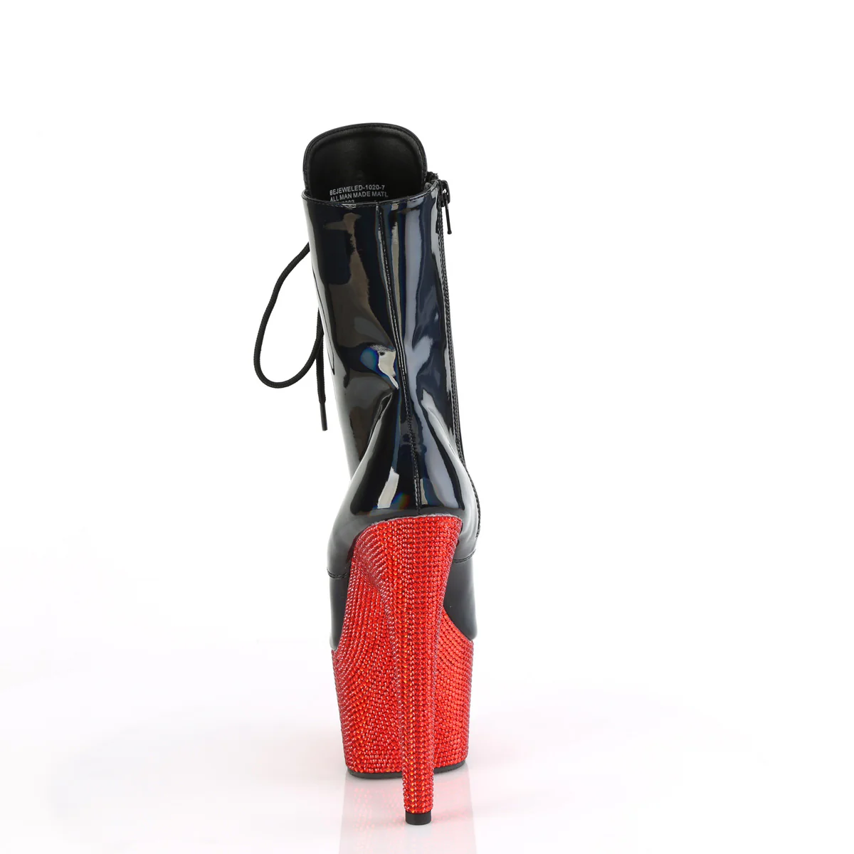 Black 7 Inch Pole Dance Ankle Boots - Pleaser BEJEWELED-1020-7 - Image 4