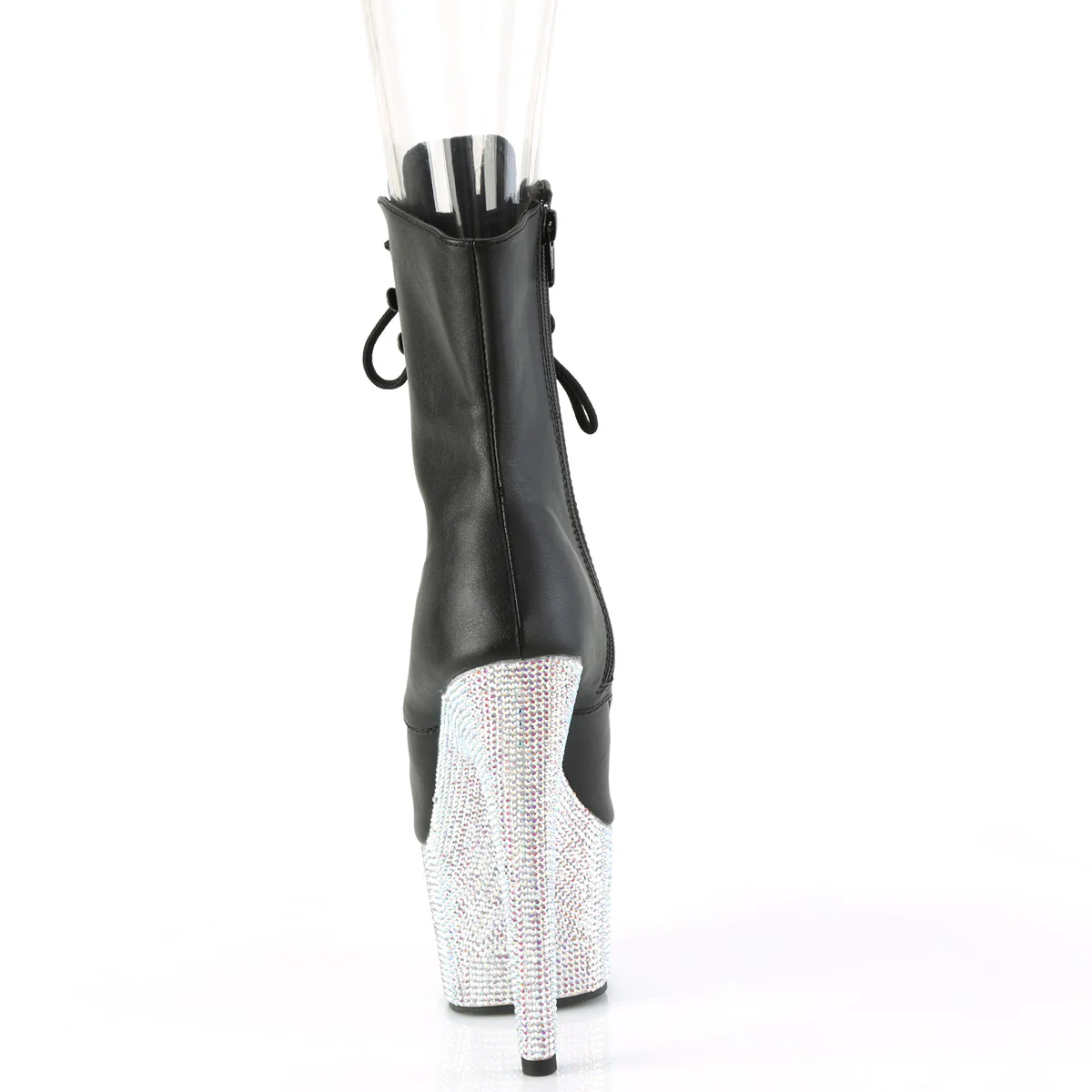 Black 7 Inch Pole Dancer Ankle Boots -  Pleaser BEJEWELED-1021-7 - Image 4