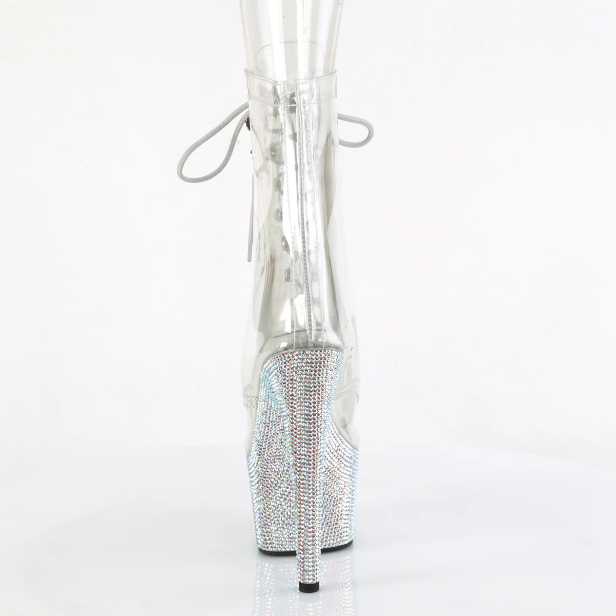 Clear 7 Inch Glamour Models Ankle Boots -  Pleaser BEJEWELED-1021C-7 - Image 4