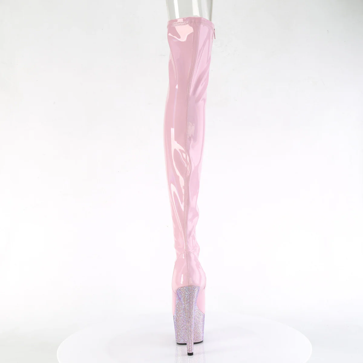 Baby Pink 7 Inch Elegant Dance Thigh High Boots - Pleaser BEJEWELED-3011-7 - Image 4