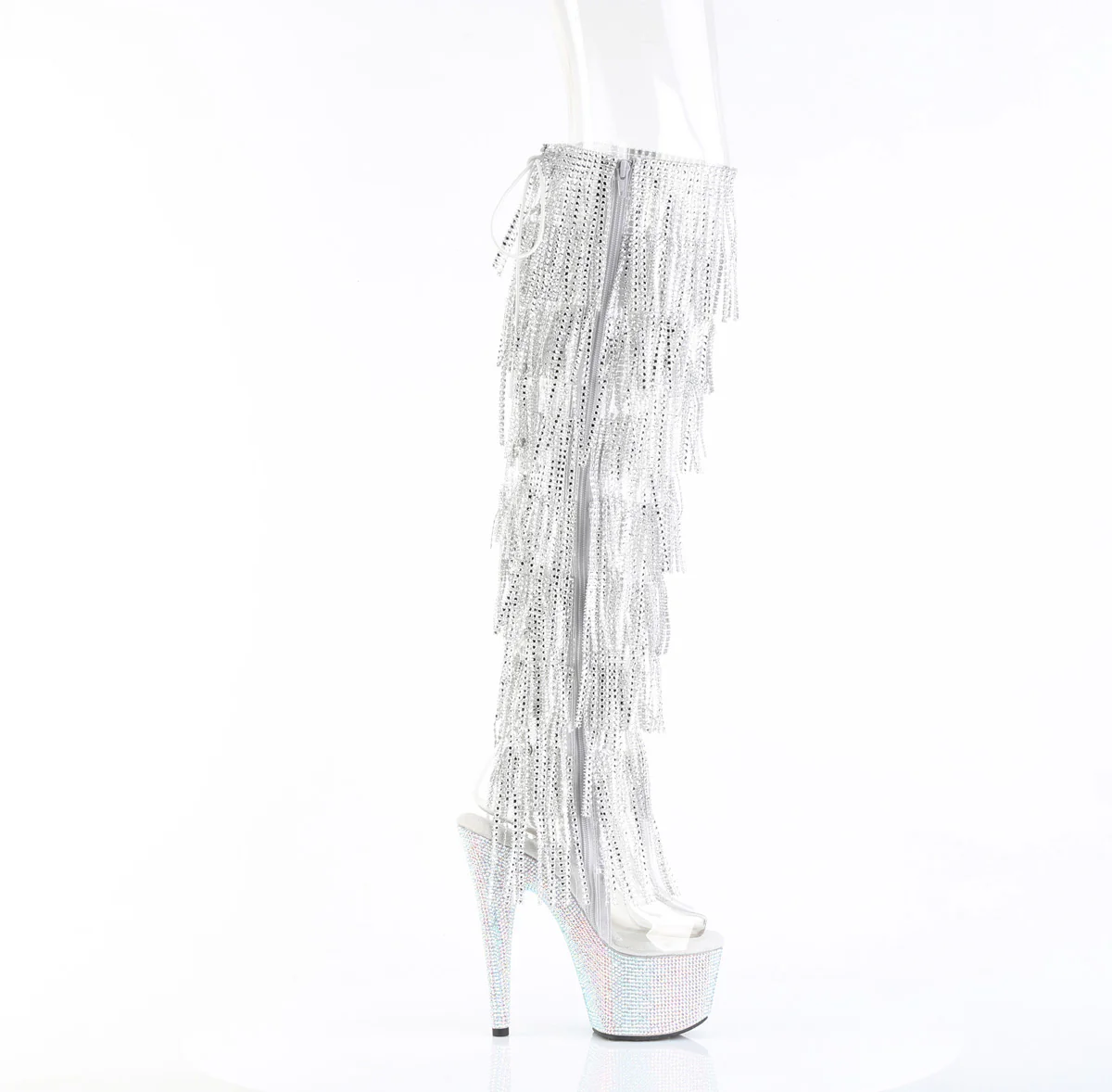 Transparent 7 Inch High Fashion Thigh High Boots - Pleaser BEJEWELED-3019C-RSF- - Image 5