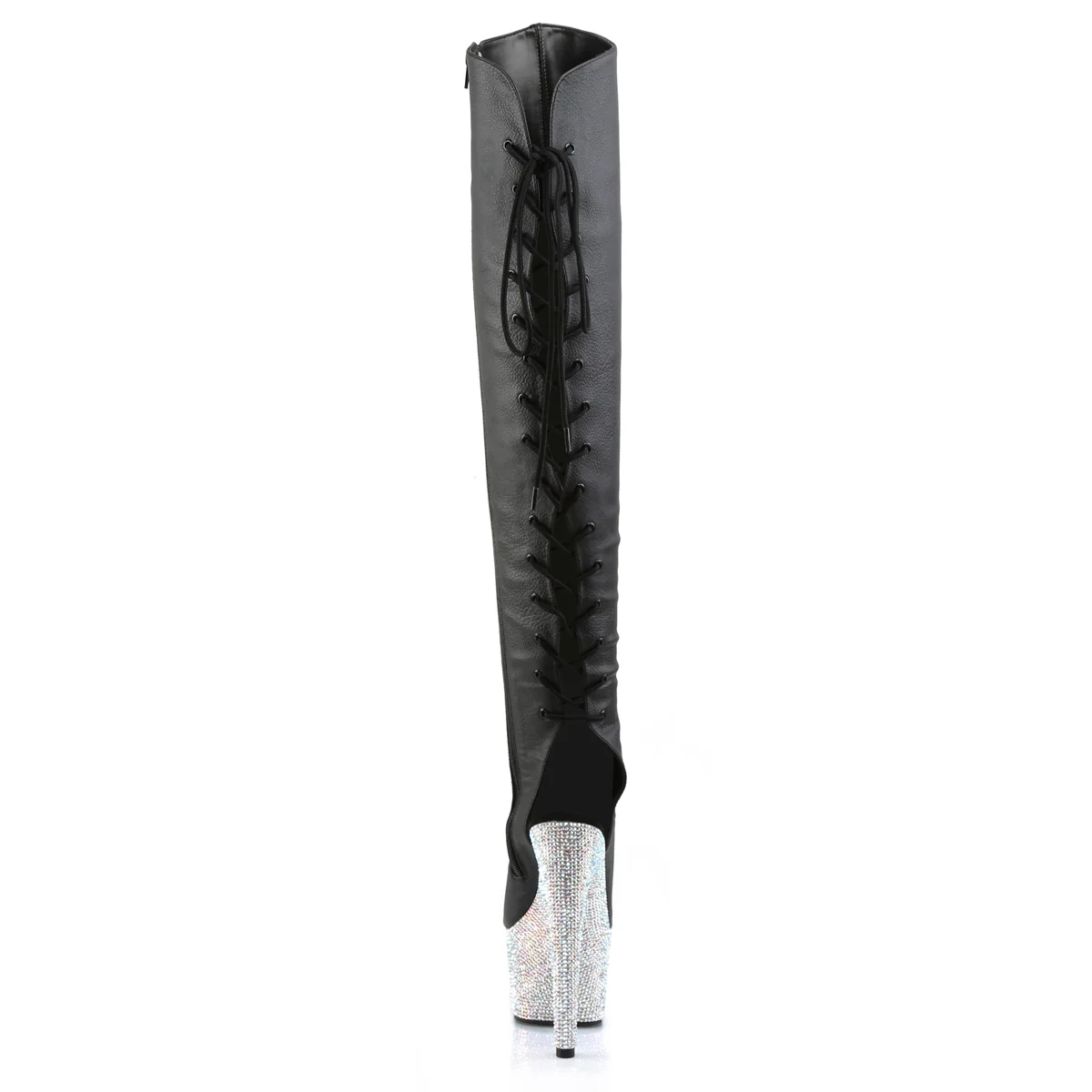 Black 7 Inch Glamour Models Thigh High Boots - Pleaser BEJEWELED-3019DM-7 - Image 4