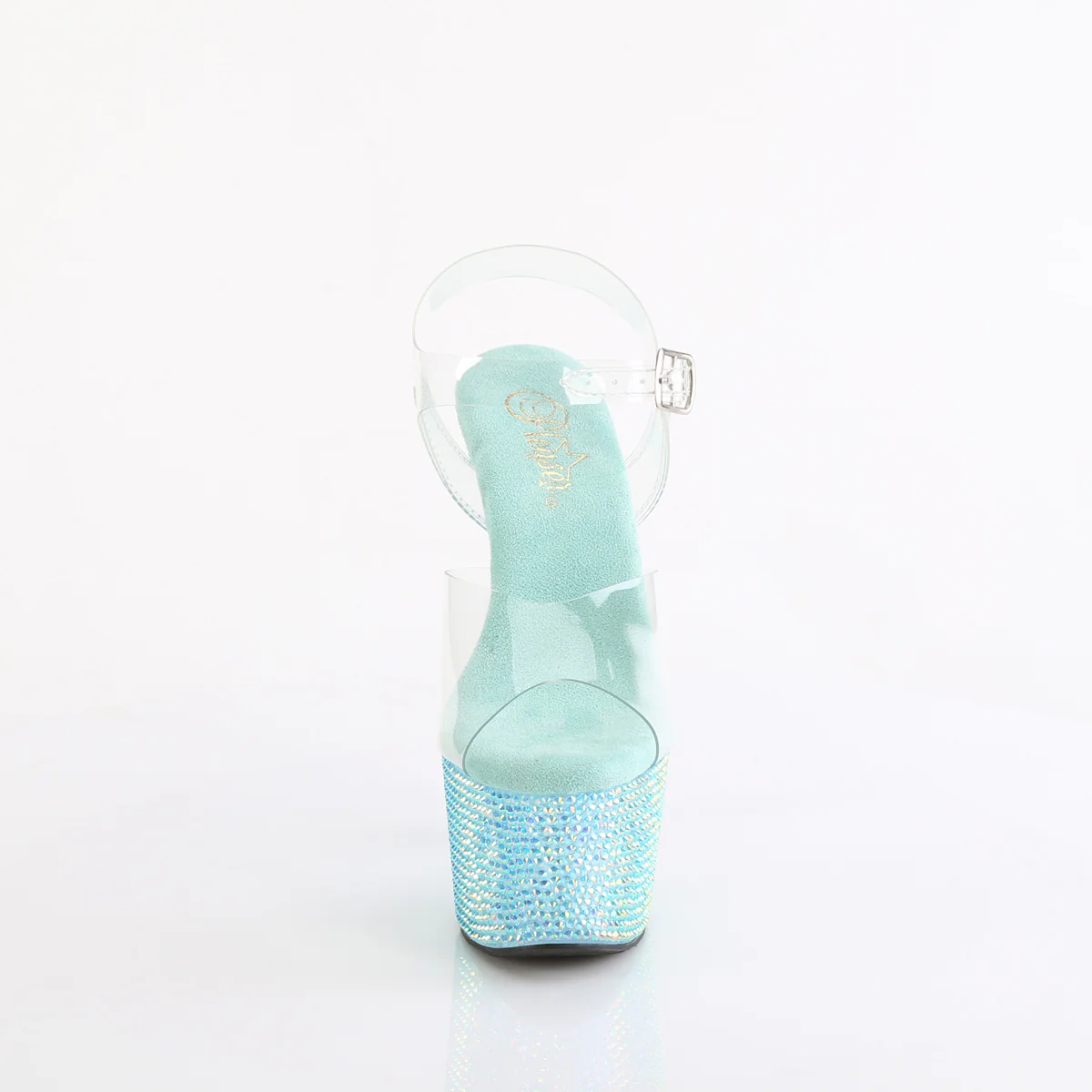 Aqua 7 Inch Crystal Platform Shoes -  Pleaser BEJEWELED-708RRS - Image 2