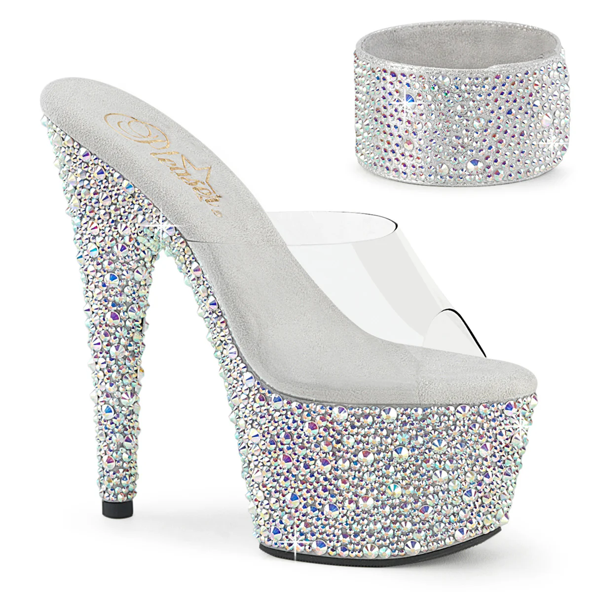 Transparent 7 Inch Rhinestones Platform Heels - Pleaser BEJEWELED-712MS