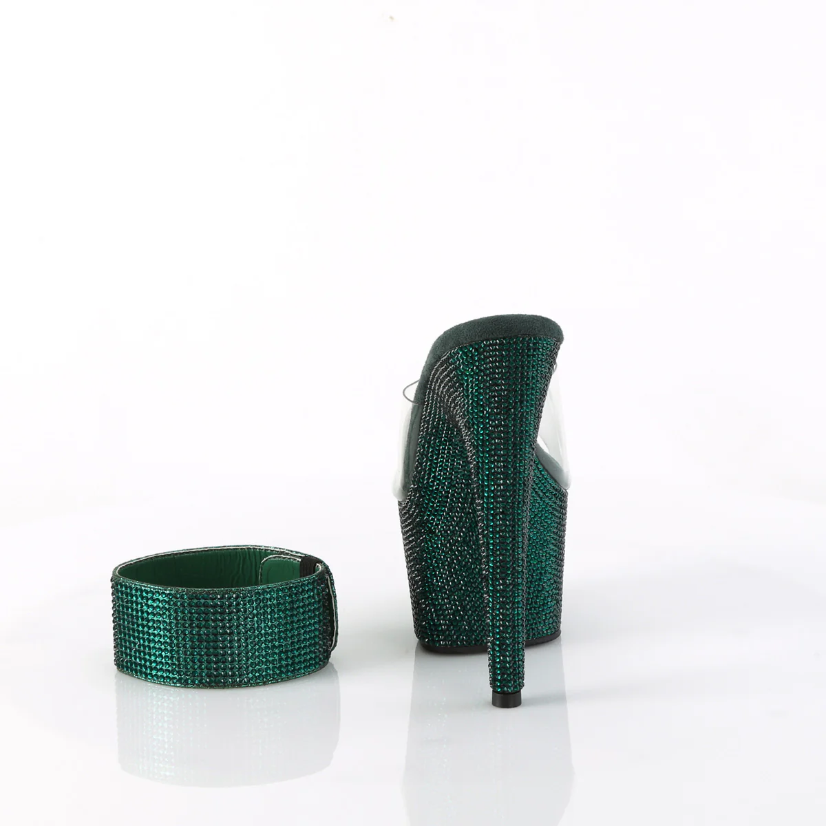 Emerald Green 7 Inch Statement Platform Heels -  Pleaser BEJEWELED-712RS - Image 4