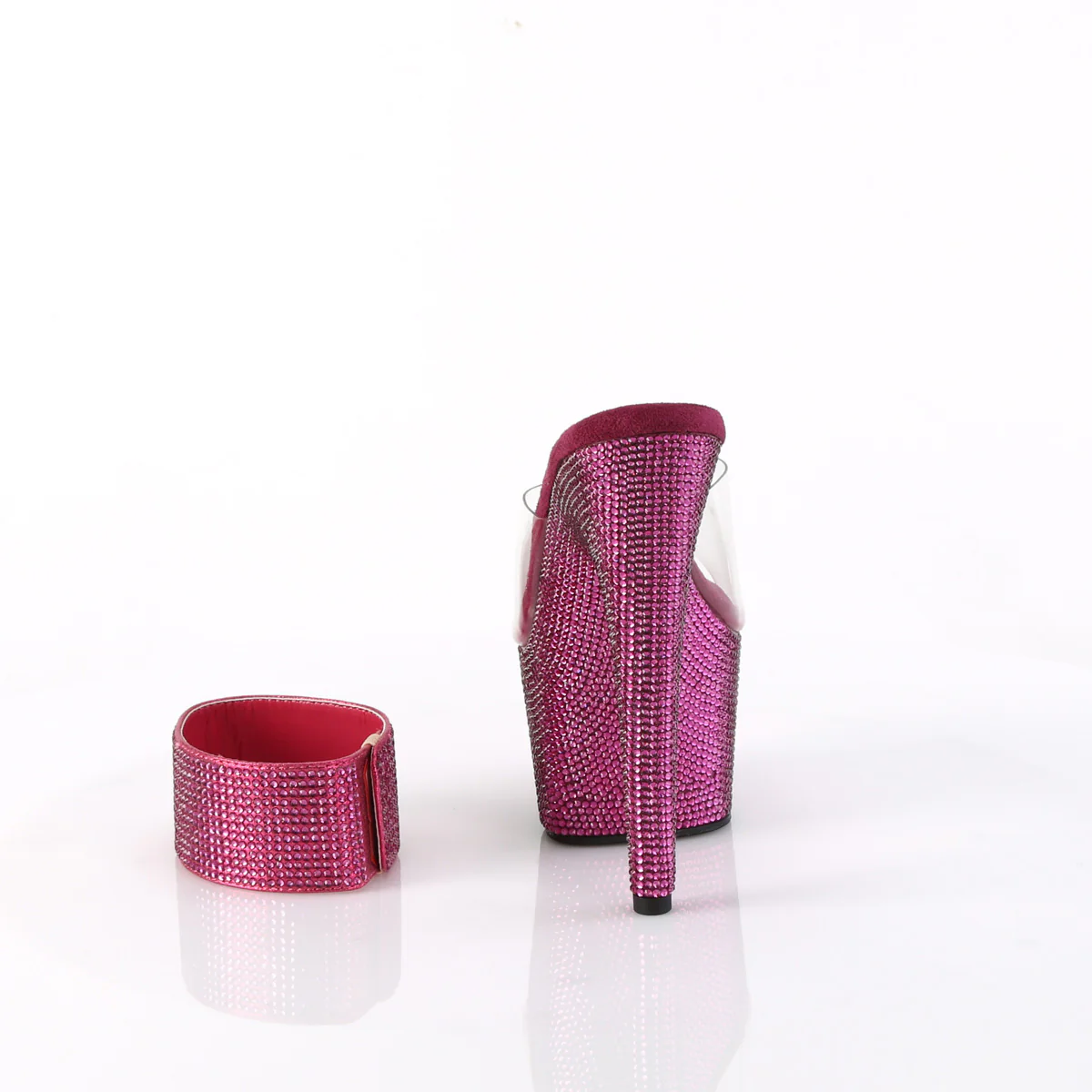 Fuchsia 7 Inch Embellished Platform Heels -  Pleaser BEJEWELED-712RS - Image 4
