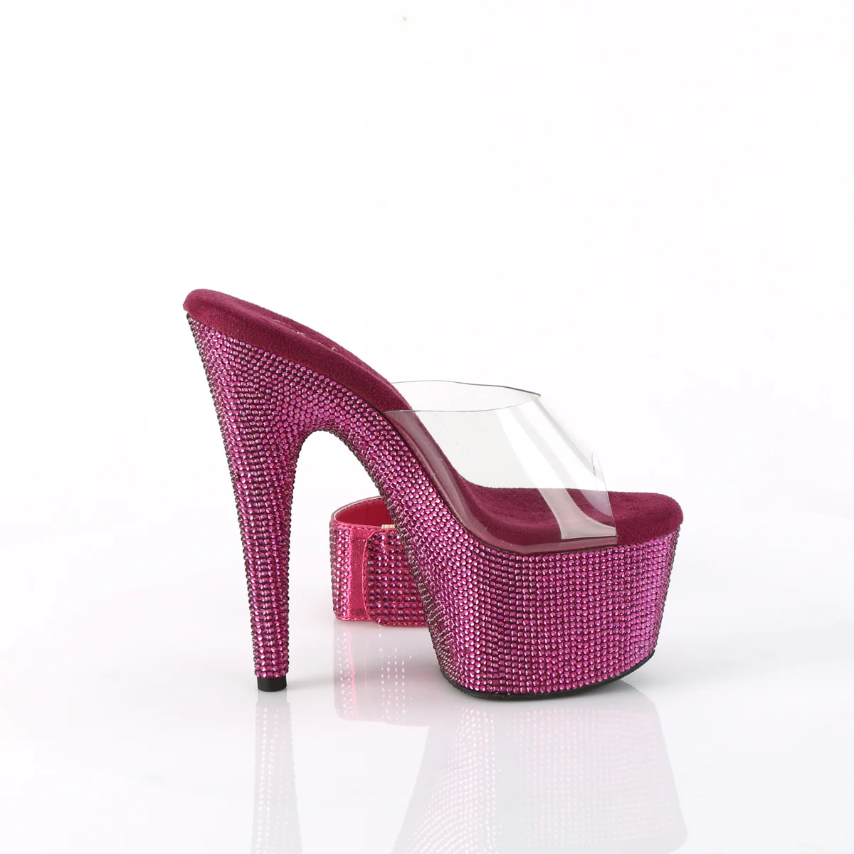 Fuchsia 7 Inch Embellished Platform Heels -  Pleaser BEJEWELED-712RS - Image 5