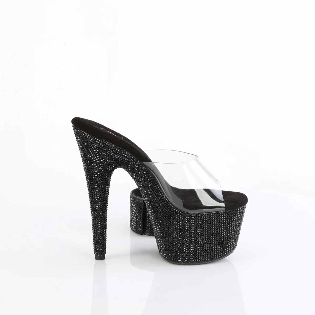 Clear Black 7 Inch Bling Platform Heels -  Pleaser BEJEWELED-712RS - Image 5