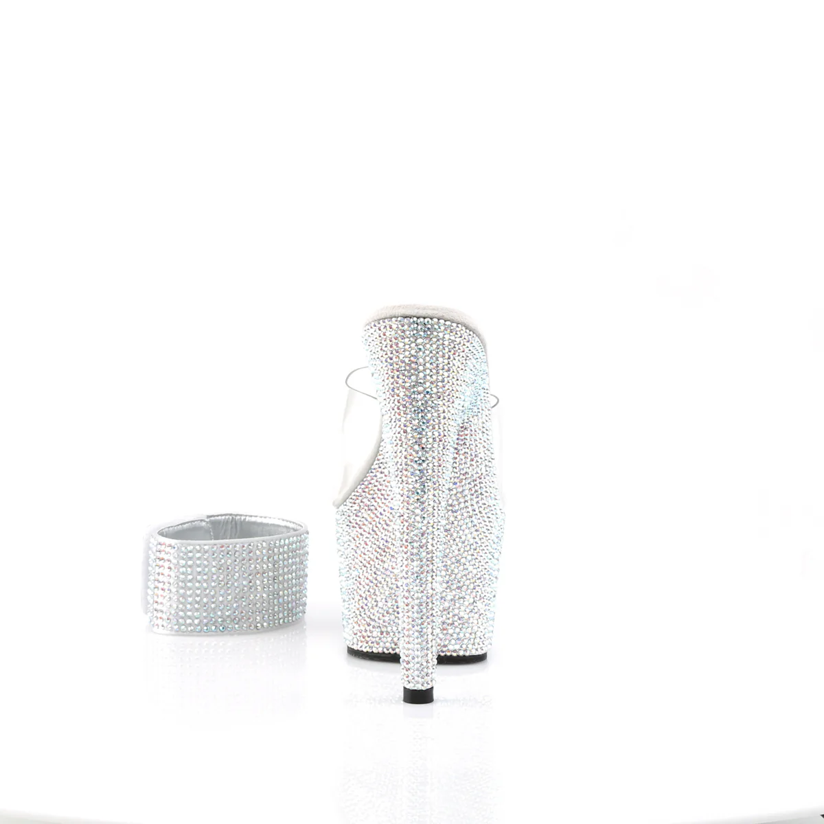 Transparent Bling 7 Inch Jewel-Encrusted Platform Heels -  Pleaser BEJEWELED-712RS - Image 4