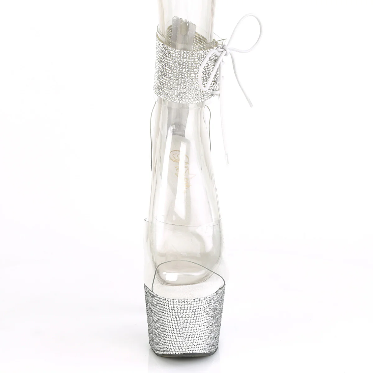 Transparent Bling 7 Inch Gem-Studded Platform Heels - Pleaser BEJEWELED-724RS - Image 2