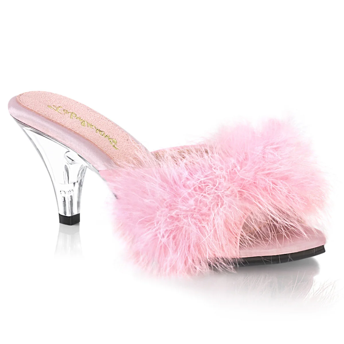 Baby Pink 3 Inch Bedroom Shoes -  Fabulicious BELLE-301F - Image 6