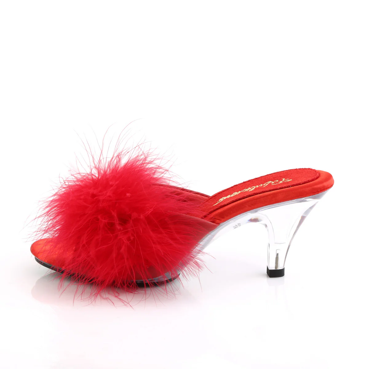 BELLE-301F Fabulicious 3 Inch Heel Red Fur Sexy Shoes - Image 3