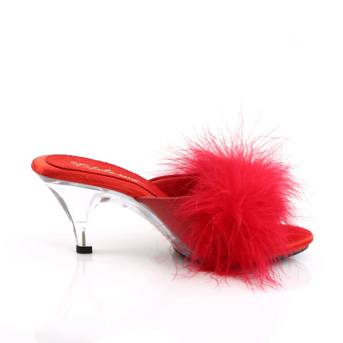 BELLE-301F Fabulicious 3 Inch Heel Red Fur Sexy Shoes - Image 5