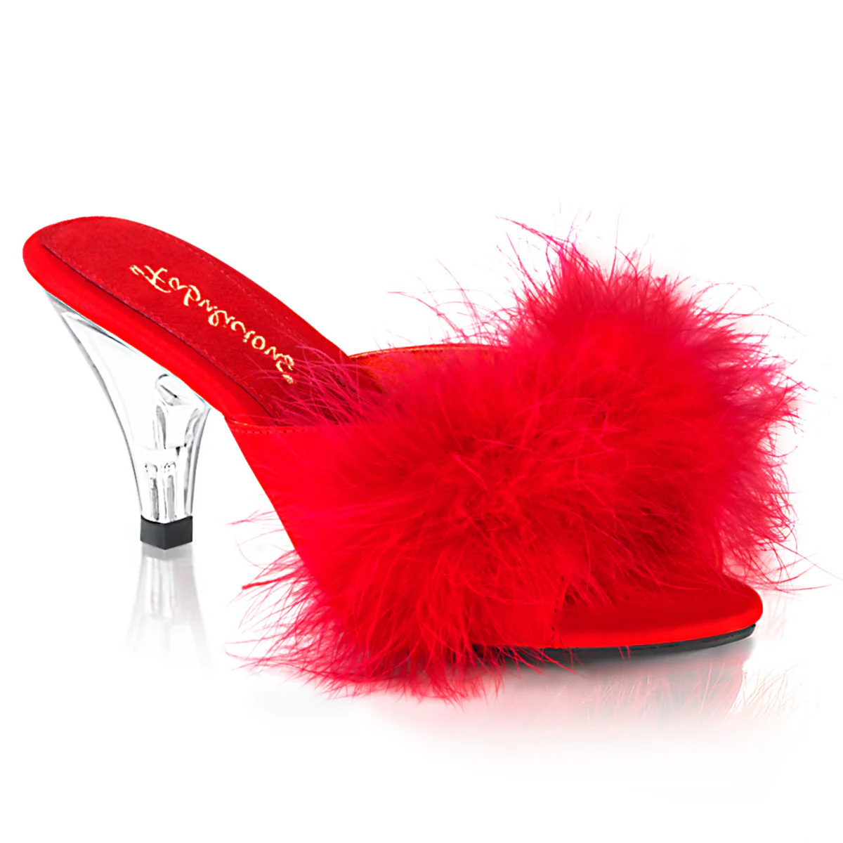 BELLE-301F Fabulicious 3 Inch Heel Red Fur Sexy Shoes - Image 6