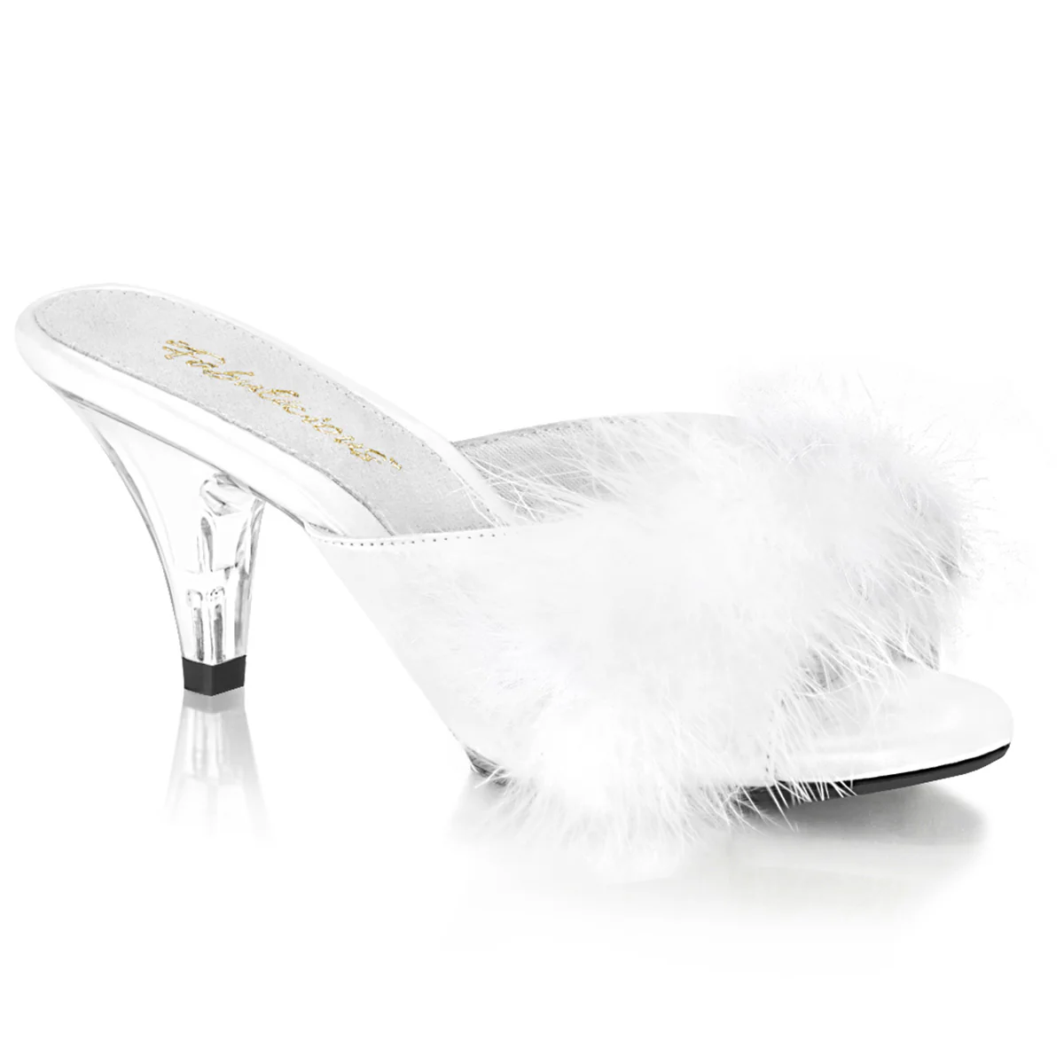 White 3 Inch Bedroom Shoes - Fabulicious BELLE-301F