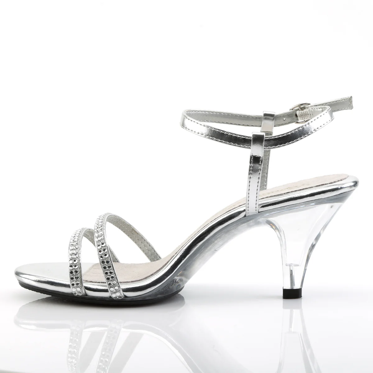 Silver 3 Inch Sexy Shoes - Fabulicious BELLE-316 - Image 3