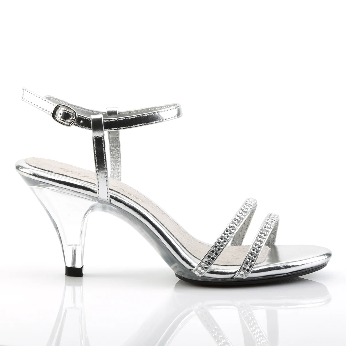 Silver 3 Inch Sexy Shoes - Fabulicious BELLE-316 - Image 5