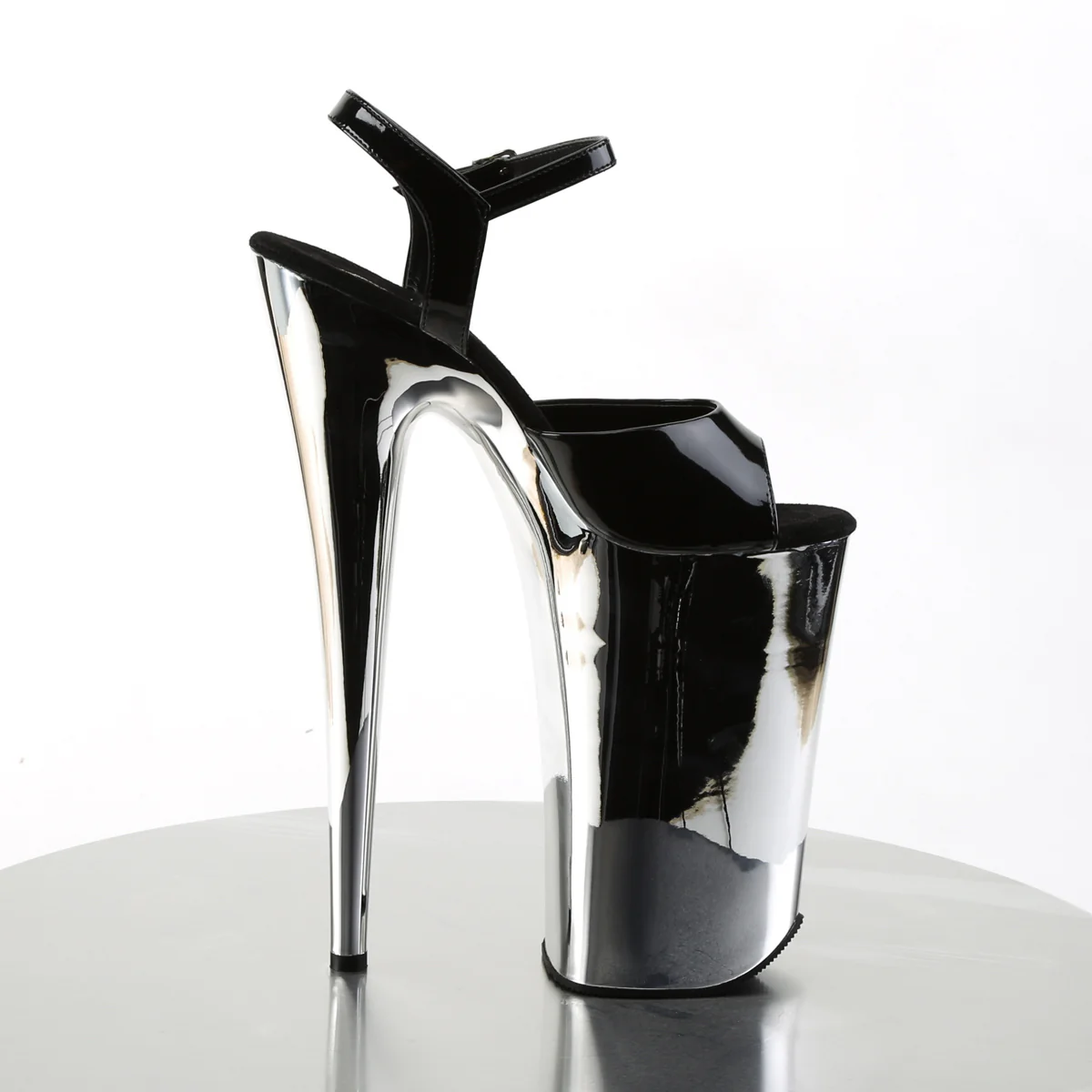 Black Silver 10 Inch Very Tall Platform Shoes -  Pleaser BEYOND-009 - Image 5