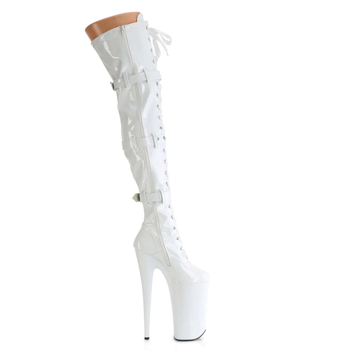 White 10 Inch Very High Thigh Boots -  Pleaser BEYOND-3028 - Image 5