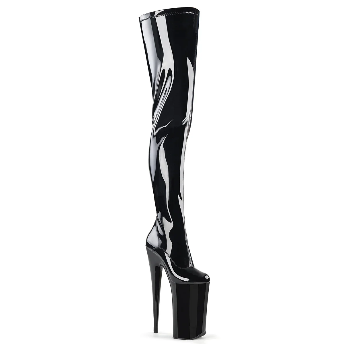 Black 10 Inch Sky High Crotch Boots - Pleaser BEYOND-4000 - Image 6