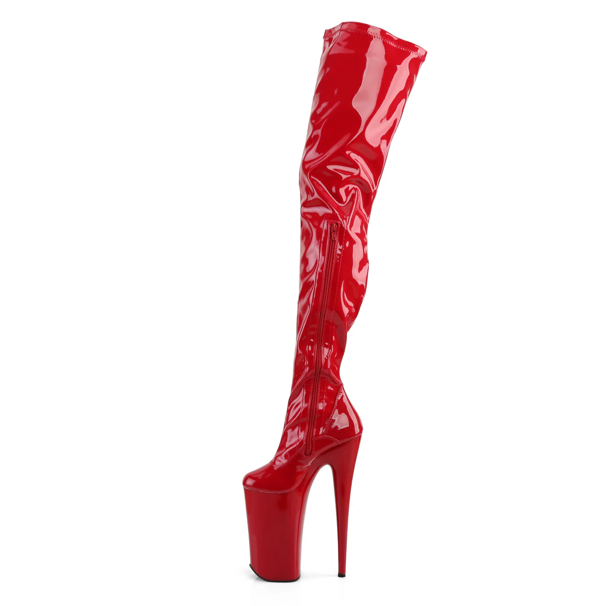 Red 10 Inch Fierce Crotch Boots - Pleaser BEYOND-4000 - Image 3