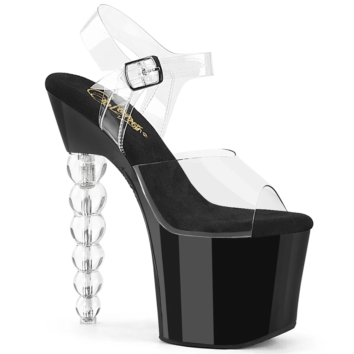 Clear Black 7 Inch Exotic Dancer Platform Shoes - Pleaser BLISS-708