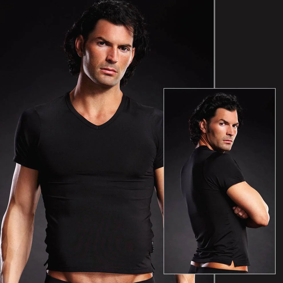 BLM007 Blue Line Male Microfibre V-Neck Tee
