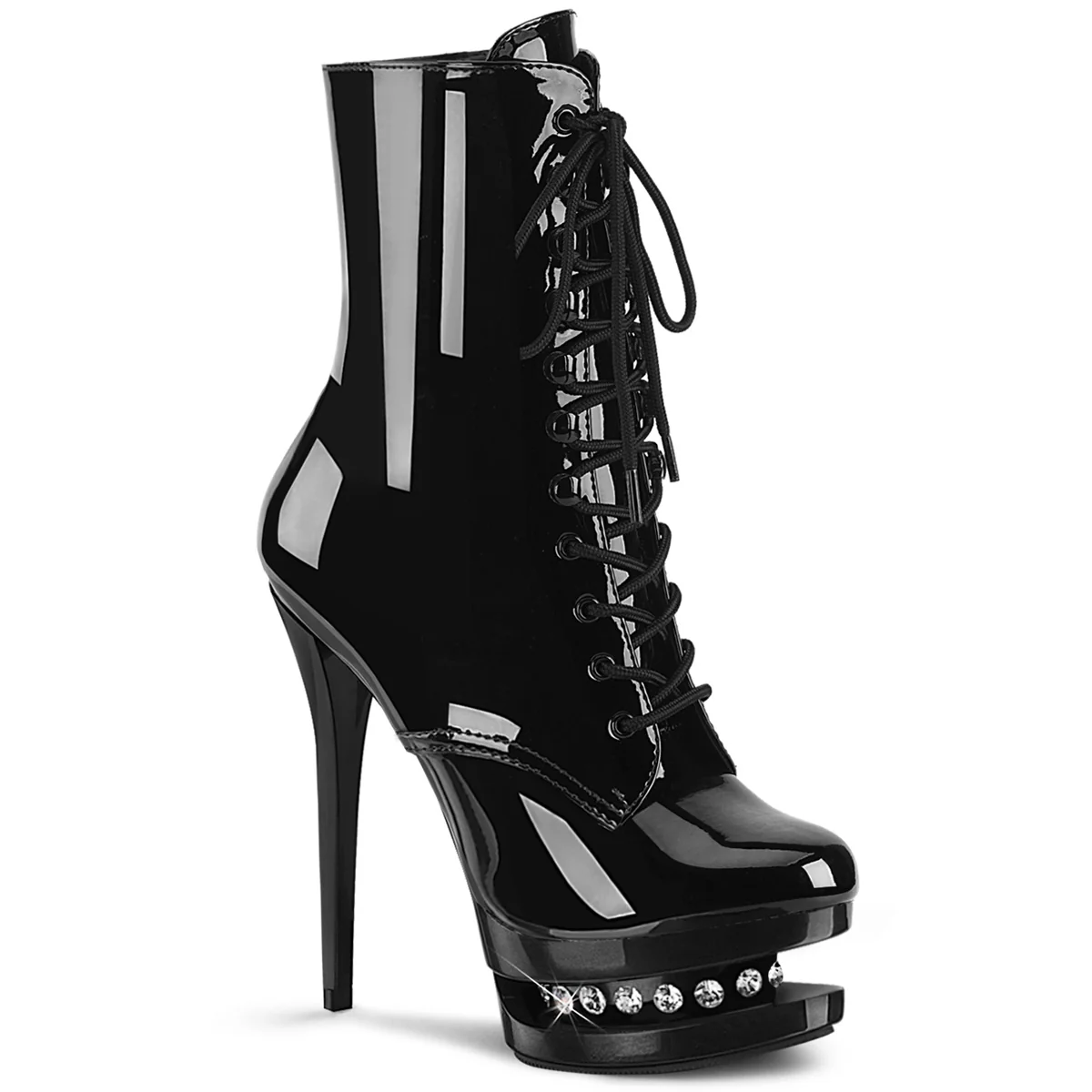 Black 6 Inch Stratement Ankle Boots - Pleaser BLONDIE-R-1020 - Image 6