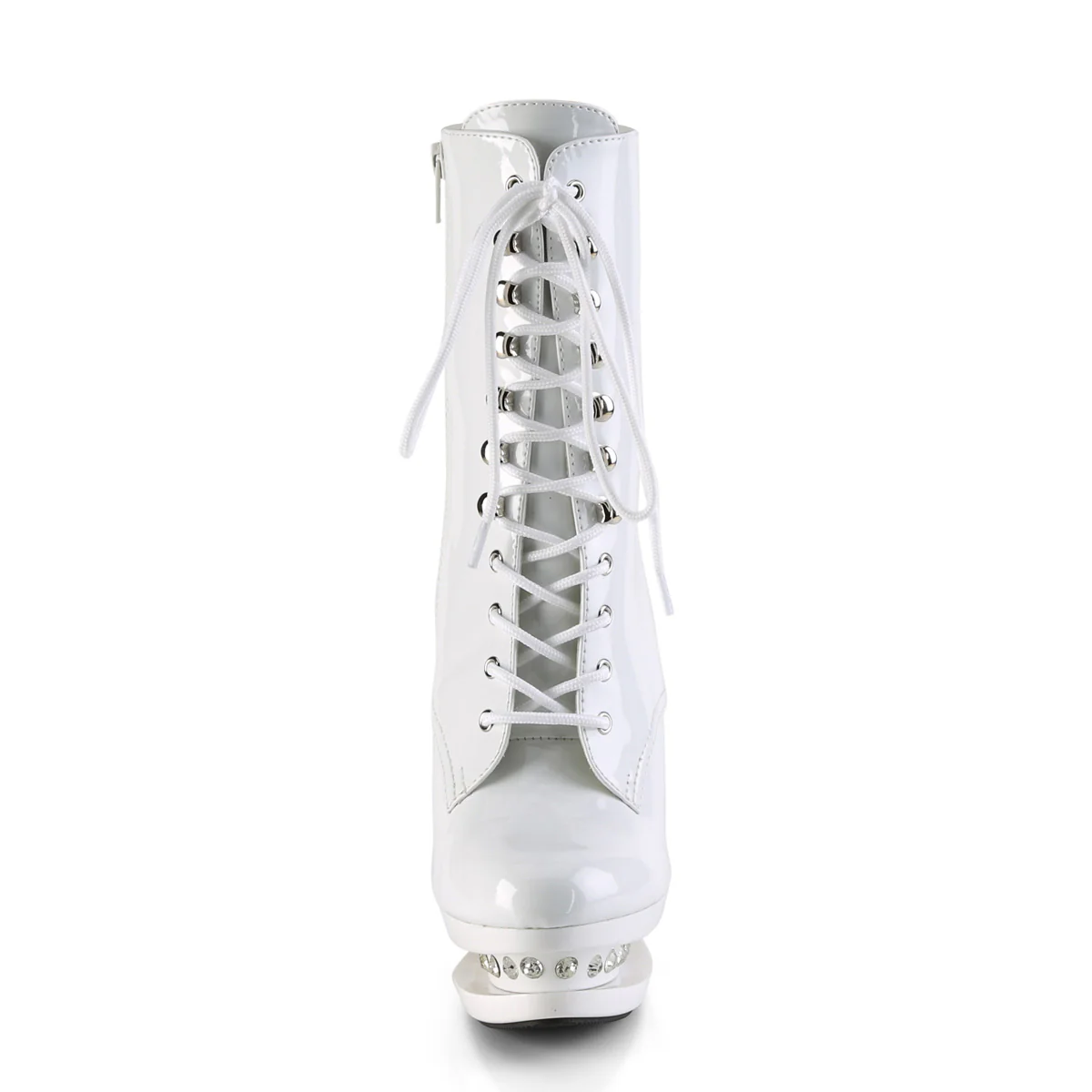 White 6 Inch Hot Heels Ankle Boots - Pleaser BLONDIE-R-1020 - Image 2