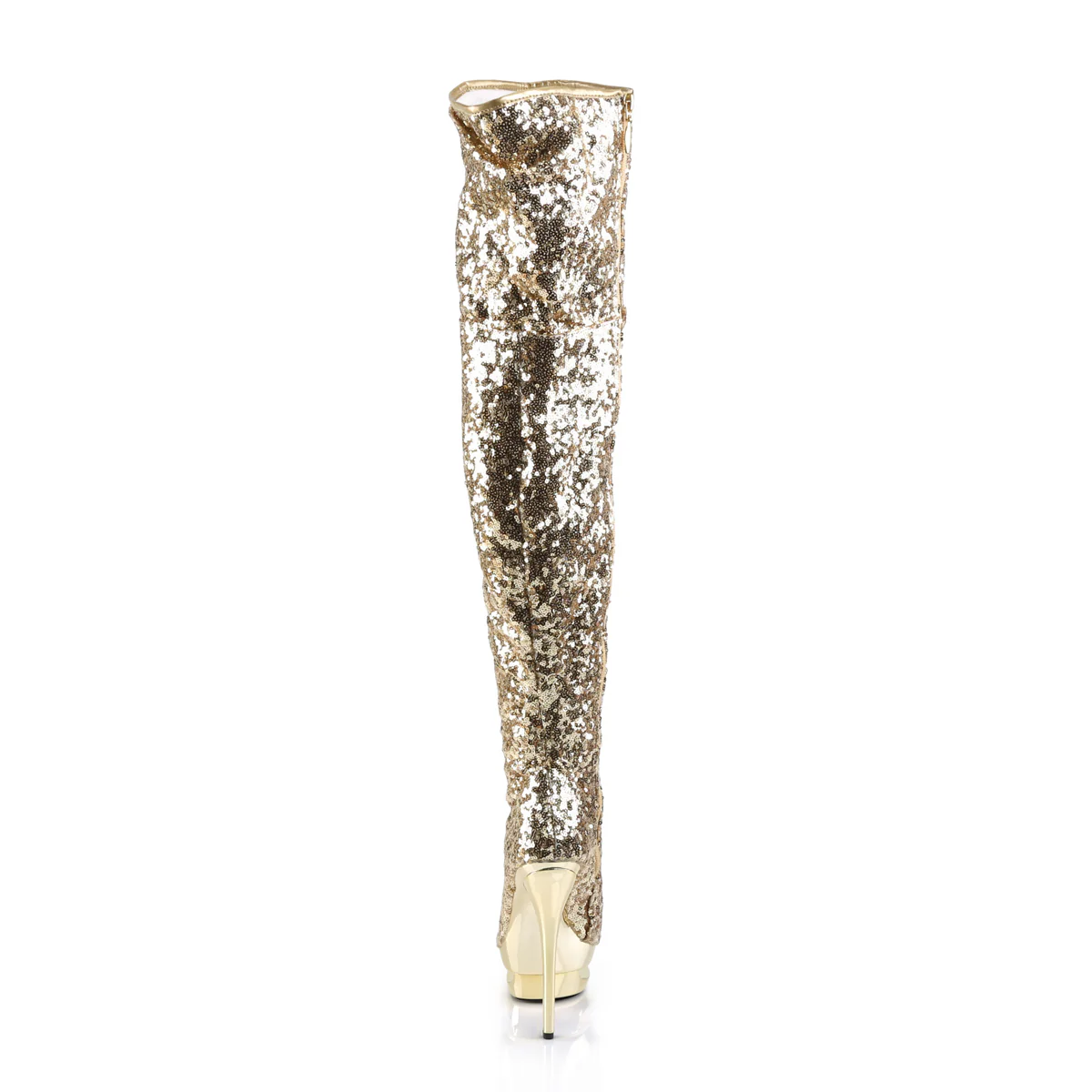 Gold Sequins 6 Inch High Fashiom Thigh Boots - Pleaser BLONDIE-R-3011 - Image 4