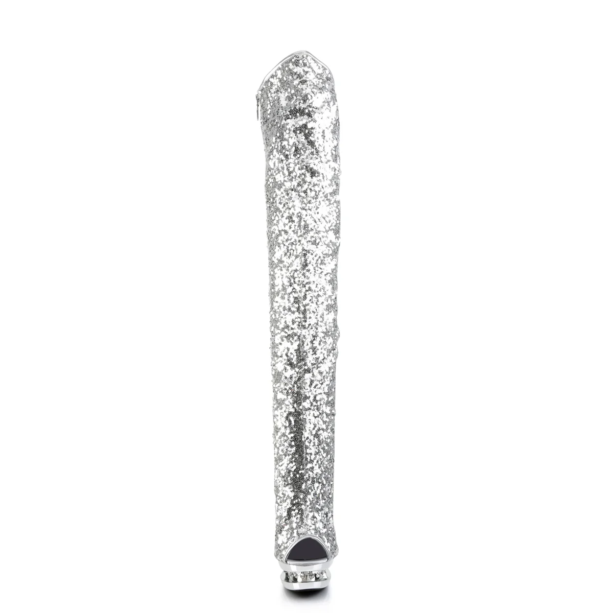 Silver Sequins 6 Inch Pole Dance Thigh Boots -  Pleaser BLONDIE-R-3011 - Image 2