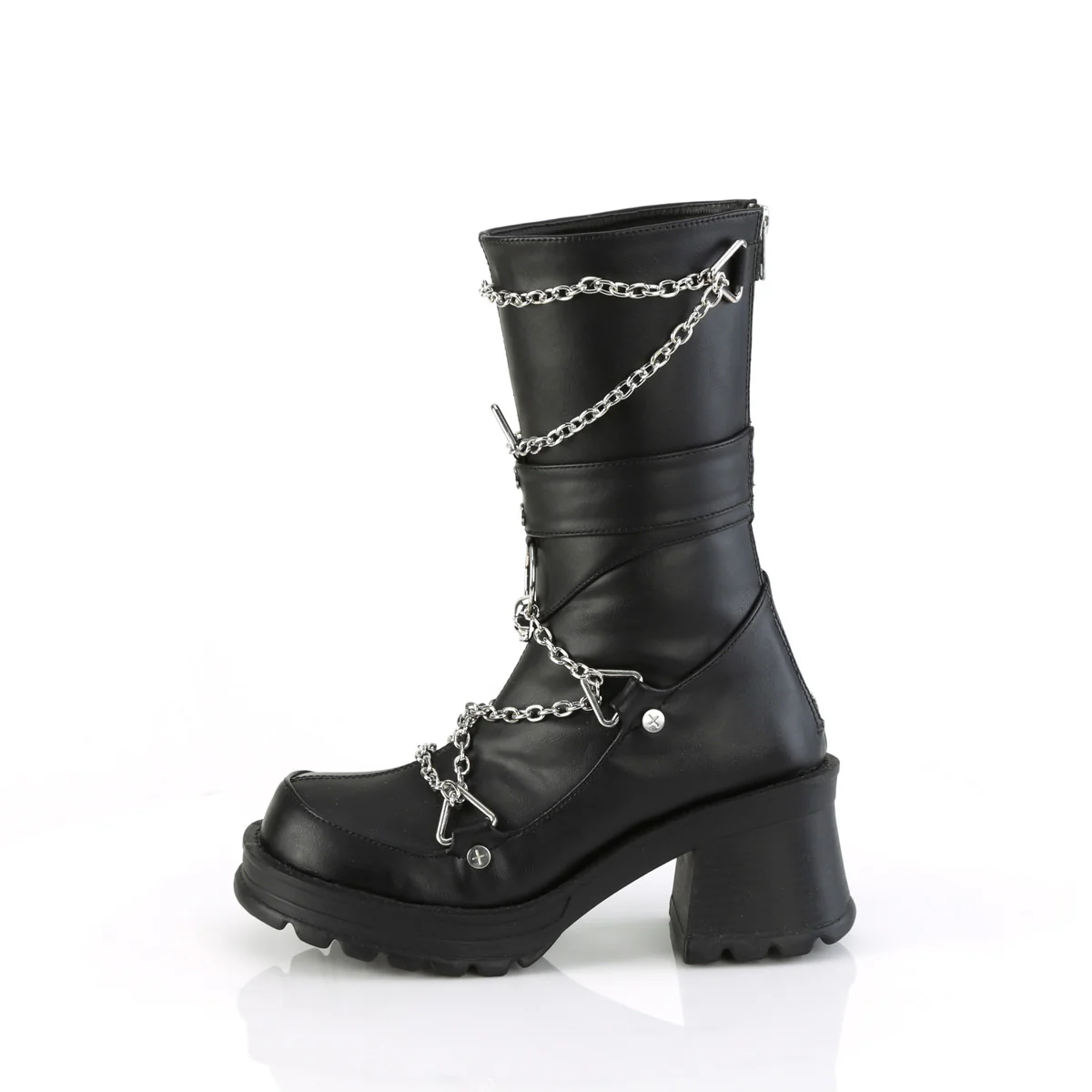 Black 2.8 Inch Alternative Knee High Boots -  Demonia Cult BRATTY-120 - Image 3