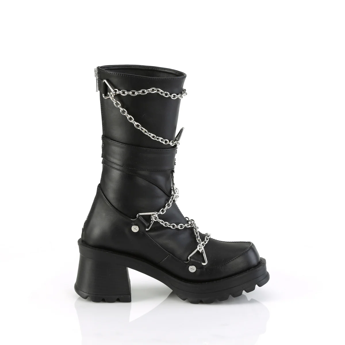 Black 2.8 Inch Alternative Knee High Boots -  Demonia Cult BRATTY-120 - Image 5